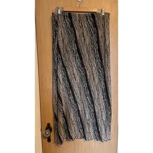 Vintage 90s / Y2K Maxi Skirt Crinkle Lettuce Hem